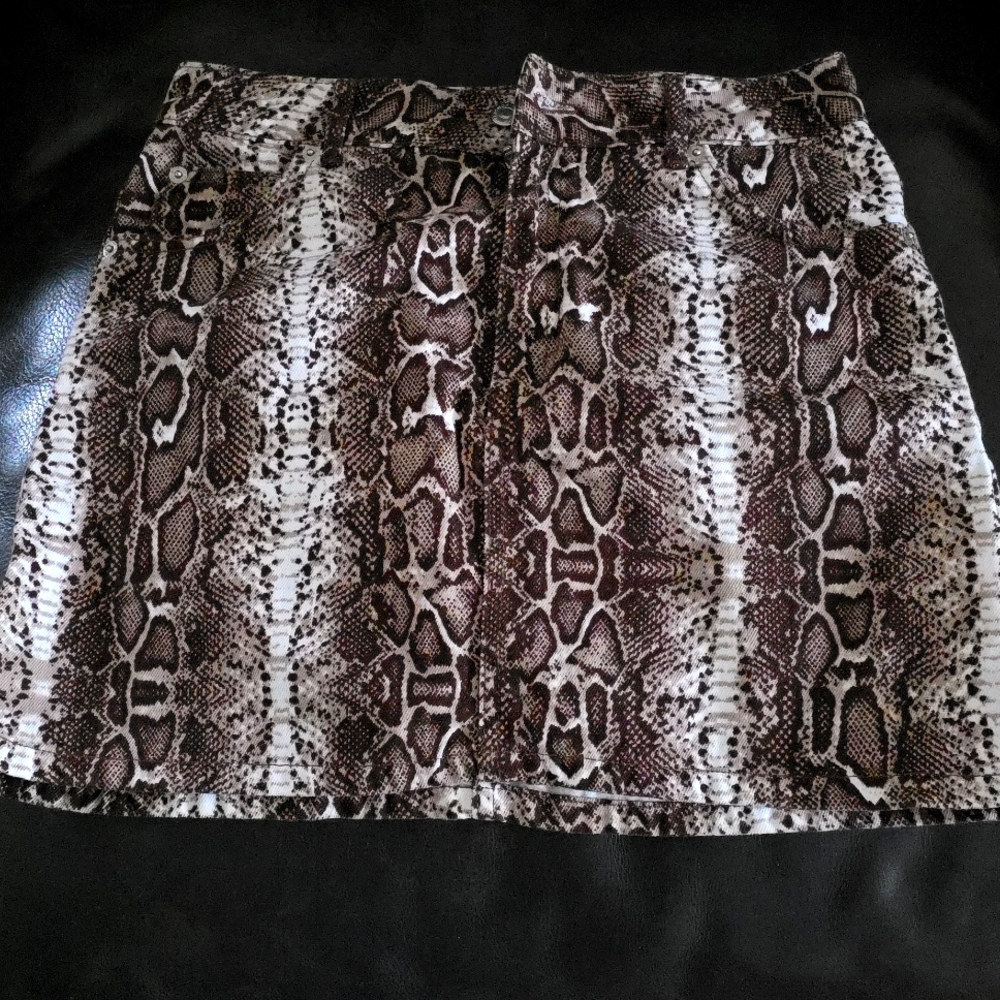 Topshop Moto Snake Print Skirt